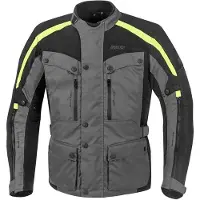 IXS GMS textieldakjas voor motorfietsen, grijs/zwart/geel, maat S