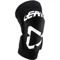 Leatt 3DF 5.0 Zwart Witte Motocross Kniebeschermers Maat 2XL