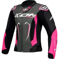 Ixon Vortex 3 JKT L Zwart Roze Wit Dames Leren Motorjas Maat M