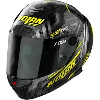 Nolan X-804 RS Ultra Carbon Spectre helm, zwart/grijs/geel, maat XS (55)