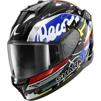 Shark D-Skwal 3 Streetrush, integraalhelm ,Zwart/Blauw/Wit/Geel ,XS