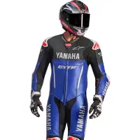 Alpinestars GP-R7 Yamaha, leren pak 1st. ,Blauw/Zwart/Wit/Neon-Rood ,50