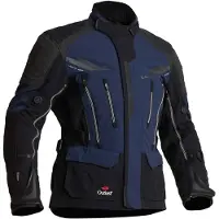 Halvarssons Mora, waterdichte motorfietsjas, textiel, zwart/blauw, maat 48
