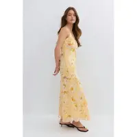 Gina Tricot  - Chiffon dress - Lange jurken - Geel - 38 - Dames