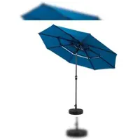 MODFU Zweefparasol Rechthoekig 294×250×91 cm – Kantelbaar met Zwengel – Grote Tuin Parasol – Stevig Stalen Frame – 3-Laags Geventileerd Doek – Donkerblauw
