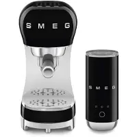 Smeg ECF12BLEU Zwart + melkopschuimer