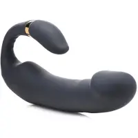 Shots Pleasure - Silicone Vibrator with Clitoris Stimulator black