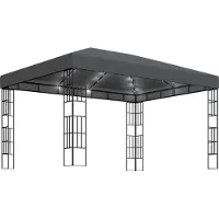 Syfax Prieel met LED-lichtslinger 3x4 m antracietkleurig