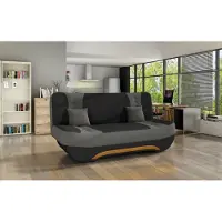 Fun Moebel Klick-klak slaapbank KANDY, bekleding: stof Alova, kleur: zwart-grijs