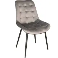 Lizzely Garden & Living SET DEAL: 6 stuks Eetkamerstoel De Vince grijs velvet eetstoel zetel