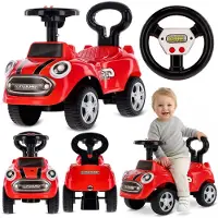 Sun baby Loopauto vanaf 1 jaar, auto voor babys, indoor kinderauto met geluiden, grote kunststof wielen, Kantelbeveiliging, beperkt draaivermogen (Rood)