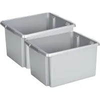 Sunware Opslagbox - 4 stuks - kunststof 32 liter lichtgrijs 45 x 36 x 24 cm