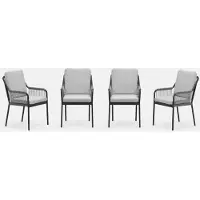 Garden Impressions Raxa tuinstoelen set van 4 carbon black / rope taupe