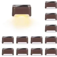 LONGZIMING -Zonneverlichting Buiten - Tuinlamp Solar - LED Trapverlichting - Automatische Dag-Nachtschakeling - Warmwit Sfeerverlichting - Veilige Navigatie Zonder Kabels - 12 Stuks