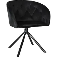 Lizzely Garden & Living SET DEAL: 6 stuks Eetkamerstoel draaibaar Tamara velvet zwart eetstoel draaibare stoel zetel