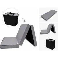 Odol-Plusz Opvouwbaar Matras ODOL Grijs 80x200x10 cm H3 – Logeermatras met Draagtas, Plusch Schuimmatras