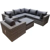 AVH-Collectie Rio hoek loungeset 7-delig antraciet