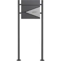 ML-Design Brievenbus 37x36,5x11 cm antraciet/houtlook staal