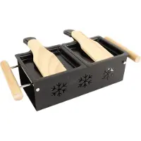 OTIX Raclette - Set 2 Personen - Kaas Grill - Goudmetstellen - Zonder Stekker - Zwart