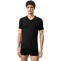 Mey Regular Fit T-Shirt V-hals zwart, Effen