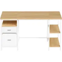 Vasagle - Bureau - Met 3 Planken - 2 Lades - Modern Design