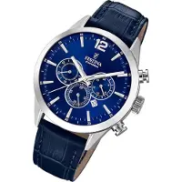 Festina Timeless Chrono - heren horloge - zilverkleurig met band