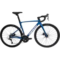 RINOS Odin 1 Carbon Road - RaceFiets - met UCI Frameset - met Shimano SORA 18 versnellingen en schijfremmen - lichte fiets voor dames en heren - 700 x 40C - Kameleon Blauw Paars M-54