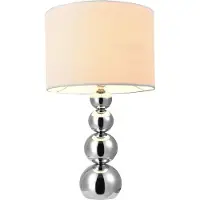 Lux.pro Tafellamp Sneeuw 43xØ25 cm metaal stof chroom en wit E14