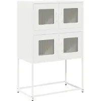 vidaXL Hoge kast 68x39x107 cm staal wit