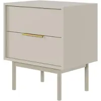Selsey - VIVIARO - Nachtkastje met twee lades - 54 cm - Grijsbeige