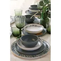 Keramika Serviesset - Keraart Green Frame - 24 delig - 6 persoons - Stoneware