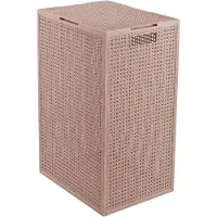 Curver Kaya Wasmand met deksel - 60L - 38x29x58,5 cm - Warm Taupe