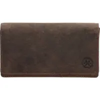 Hide & Stitches Hide en Stitches Overslag Portemonnee RFID Idaho Donker Bruin