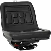 vidaXL Tractorzadel met schorsing Zwart 39,5 x 52 x 43 cm Staal en PVC