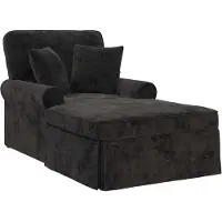 vidaXL Chaise Lounge met Rok met kussen Zwart 157 x 91 x 91 cm ARES