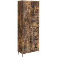 vidaXL Kast Set 2 st Gerookt eiken Bewerkt hout