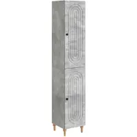 vidaXL Kast Set 2 st Betongrijs Bewerkt hout