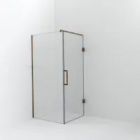 Balmani Modular inloopdouche met deur: 100 x 200 cm met deur 90 cm, Helder glas, Brushed Rosegold profielen