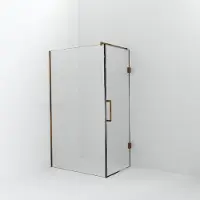 Balmani Modular inloopdouche met deur: 120 x 200 cm met deur 80 cm, Helder glas met coating, Brushed Rosegold profielen