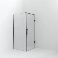 Balmani Modular inloopdouche met deur: 100 x 200 cm met deur 90 cm, Helder glas, Brushed GunMetal profielen