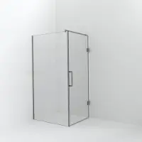 Balmani Modular inloopdouche met deur: 110 x 200 cm met deur 90 cm, Helder glas, Brushed CoolMetal profielen