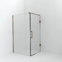 Balmani Modular inloopdouche met deur: 120 x 200 cm met deur 100 cm, Helder glas met coating, Brushed Rosegold profielen