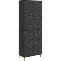 vidaXL Kast Set 2 pcs Zwart Bewerkt hout