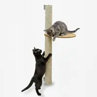 Eyepower 96 cm Wandkrabpaal met 1 Bamboe Plank - Katten Klimboom van Sisal - Krabpaal met Muurbevestiging