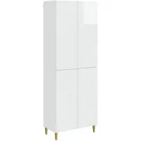 vidaXL Kast Set 2 st Hoogglans Wit Bewerkt hout