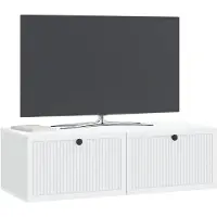 vidaXL Wandmontage TV-kast Wit 98 x 41 x 30 cm Bewerkt hout