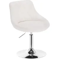 OEM Verstelbare werkstoel, bekleed met kunstleer en metalen elementen, met verstelbare hoogte, draaibaar, zithoogte 42-58 cm, wit, modelnummer BH241ws-1