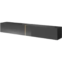 Selsey TV-Meubel Emma | Design hout zwart 200x30x32 cm tv-meubels | NADUVI
