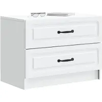 vidaXL - Nachtkastje - met - lade - Wit - 62 - x - 34,5 - x - 44,5 - cm - Bewerkt - hout