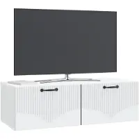 vidaXL Wandmontage TV-kast Wit 98 x 41 x 30 cm Bewerkt hout